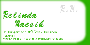 relinda macsik business card